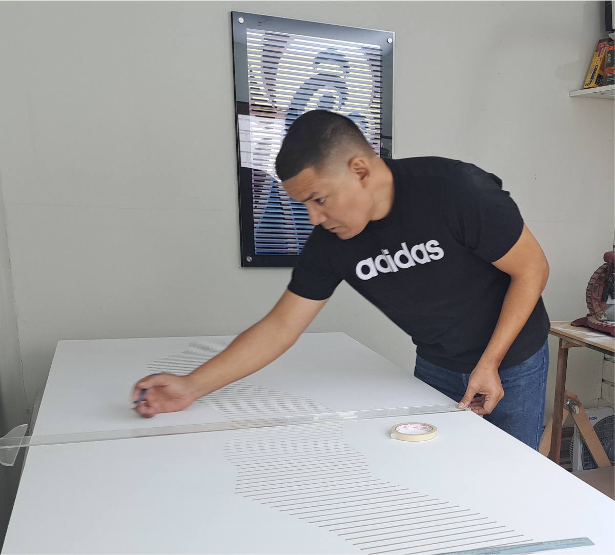 Studio view of Roberto Sayas